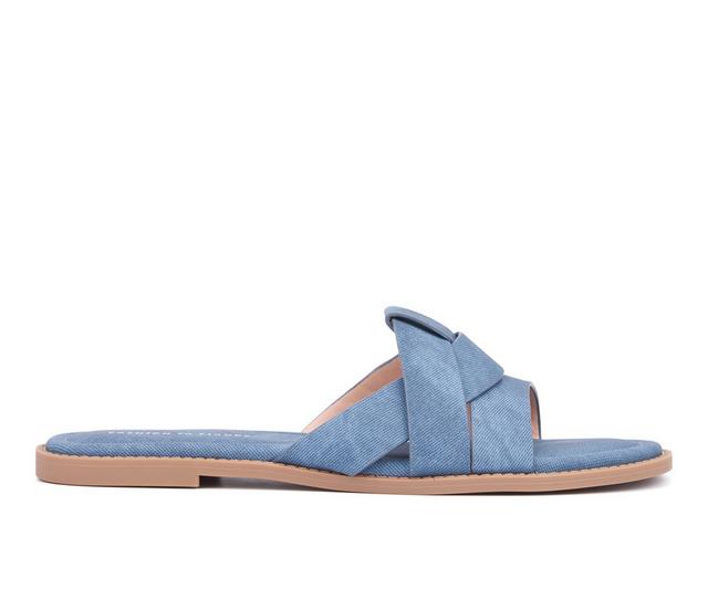 Women's Fashion to Figure Tiana Wide Width Sandals in Medium Blue W color
