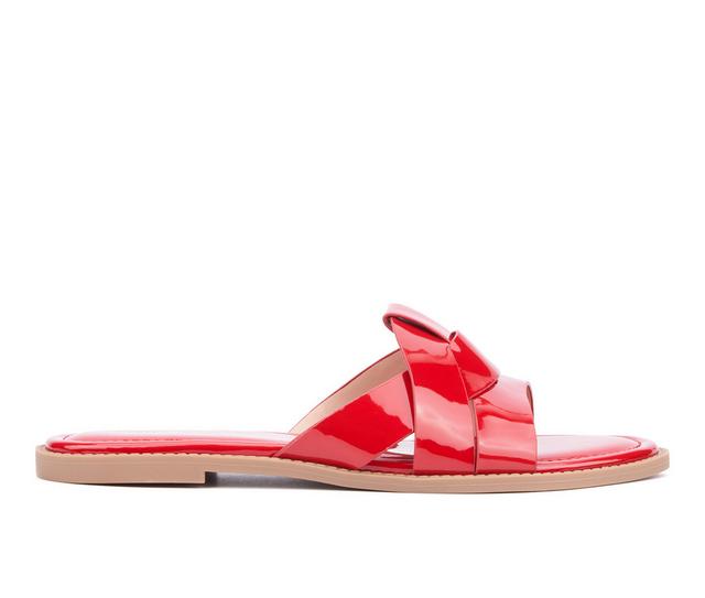 Women's Fashion to Figure Tiana Wide Width Sandals in Red W color