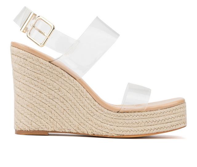 Women's Fashion to Figure Billie Wide Width Wedges in Clear W color