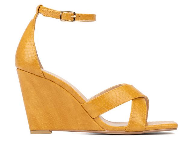 Women's Fashion to Figure Marcie Wide Width Wedges in Yellow W color