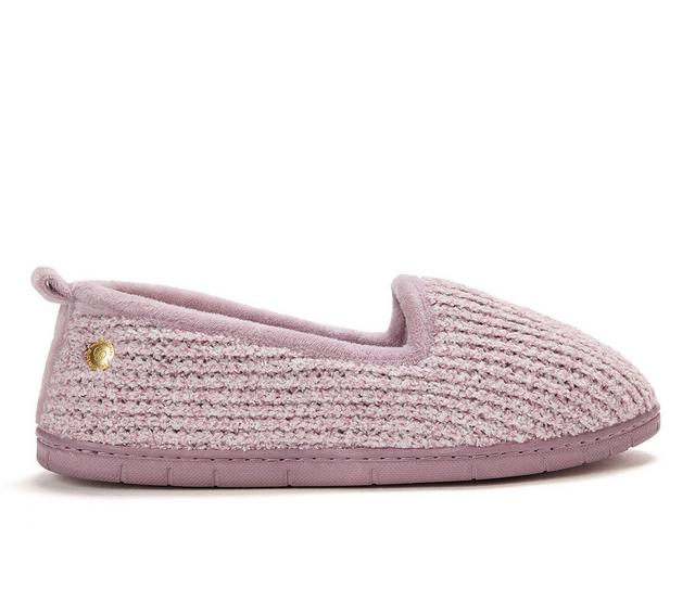 Dearfoams Rachel Marled Closed Back Slippers in Frosted Plum color