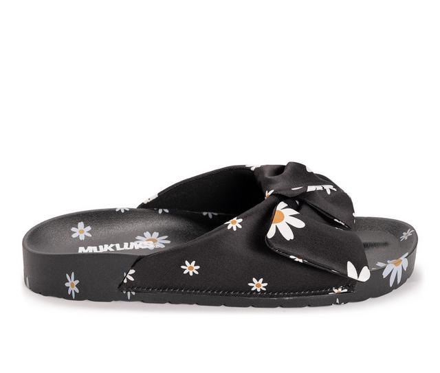 Women's MUK LUKS Island Luau Sandals in Black Daisy color