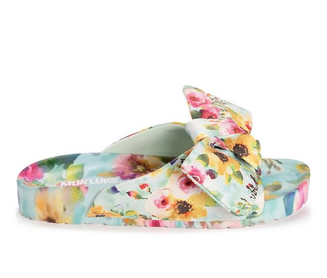 Women's MUK LUKS Island Luau Sandals in Mint Floral color