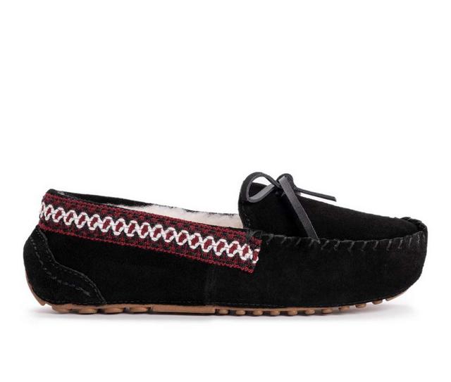 MUK LUKS Jane Slipper Moccasin in Ebony color