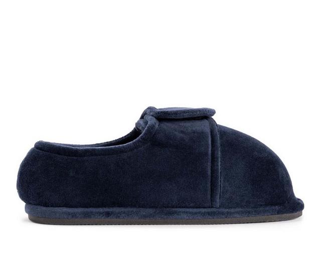 MUK LUKS Adjustable Velour Slipper in Navy color