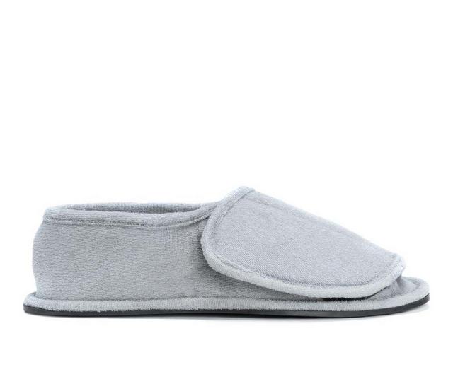 MUK LUKS Terry Open Toe Slipper in Pearl Grey color