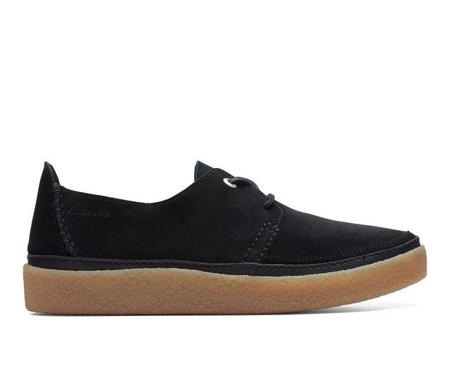 Men's Clarks Oakpark Lace Casual Oxfords in Black Suede color