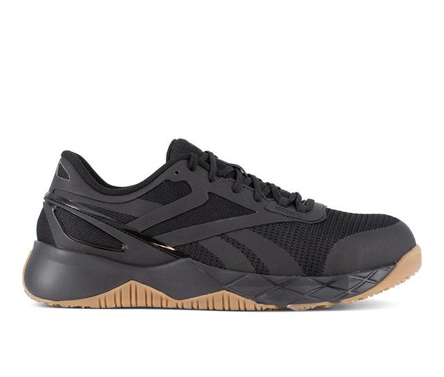 Men's REEBOK WORK Nanoflex TR Work 3317 Work Shoes in Black/Gum color