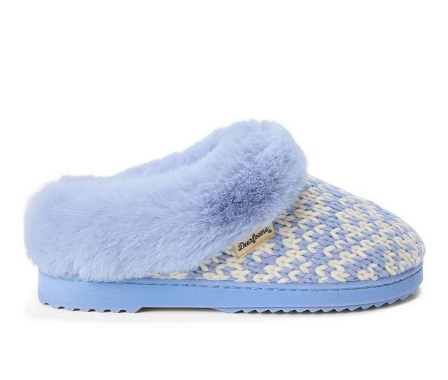 Dearfoams Hannah Festive Knit Clog Slippers in Eventide color