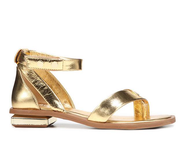 Women's Franco Sarto Women's Parker Low Heel Sandal in Gold color