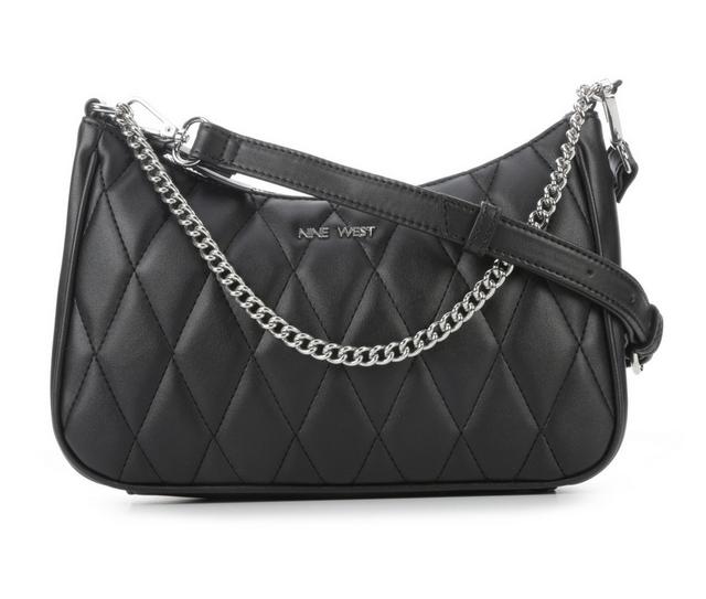 Nine West Peetra Top Zip Crossbody Handbag in Black color