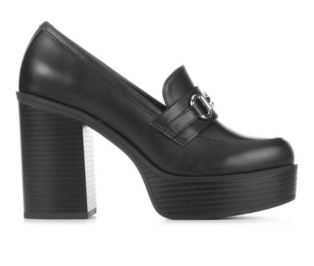 Women's Y-Not Button Shoes in Black Core PU color