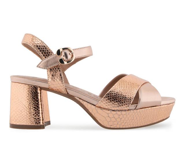Women's Aerosoles Cosmos Dress Sandals in Rose Gold Lea color