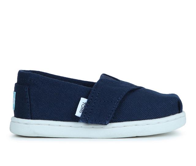 Kids' TOMS Infant & Toddler & Little Kid Alpargata Navy Slip-On Shoes in Navy color