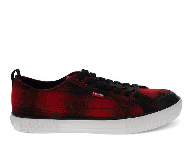 Men's Levis Anikin Neo Plaid Casual Shoes in Blk/Red color