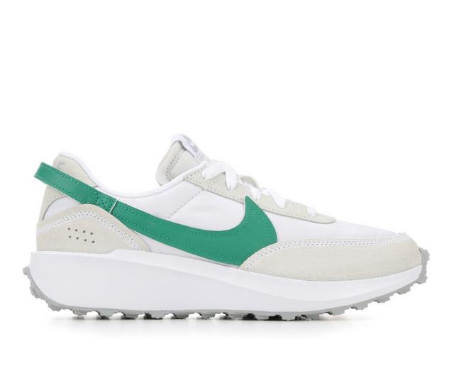 Women's Nike Waffle Debut P Sneakers in Wht/Green/Grey color