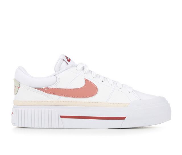 Women's Nike Court Legacy Lift O Sneakers in White/Red color