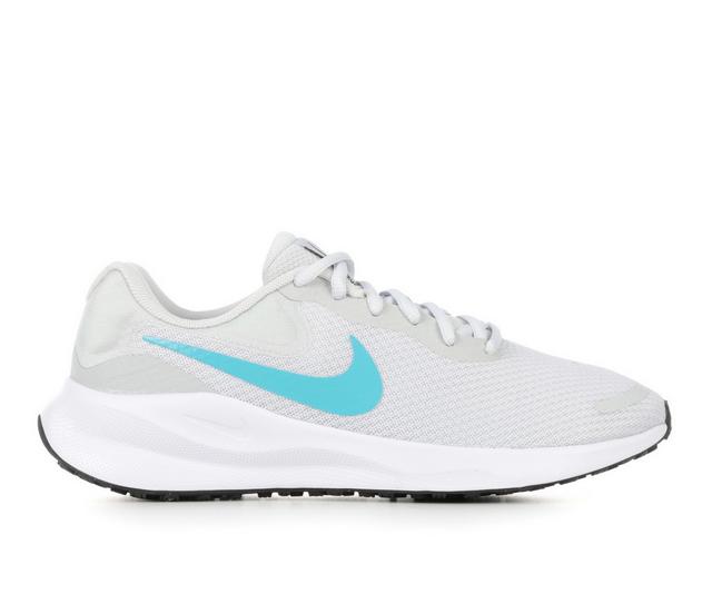 Women's Nike Revolution 7 Running Shoes in Grey/Teal/White color