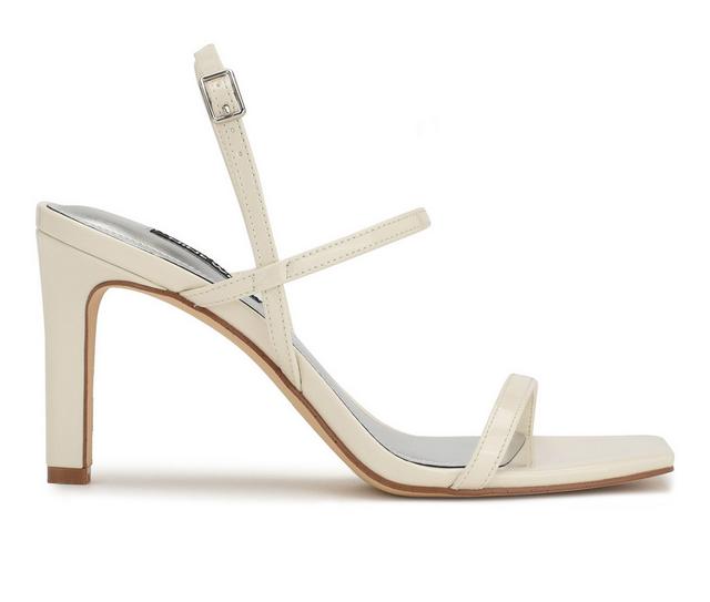 Women's Nine West Olah Dress Sandals in Cream Patent color