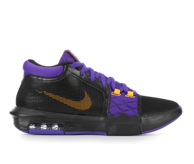 Men's Nike Lebron Witness VIII Basketball Shoes in Blk/Gld/Prp color