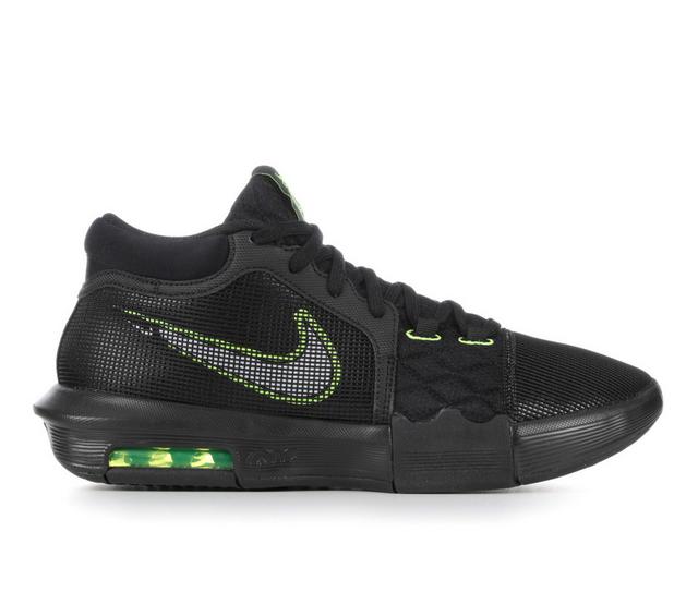 Men's Nike Lebron Witness VIII Basketball Shoes in Blk/Sil/Blk color