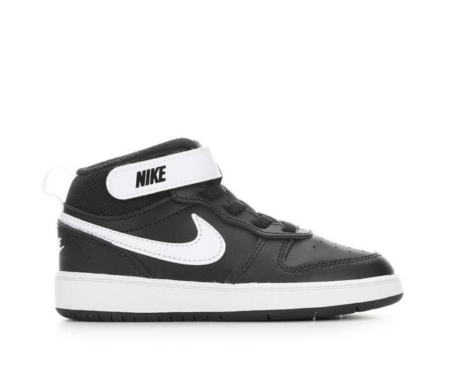 Kids' Nike Infant & Toddler Court Borough Mid 2 Sneakers in Black/White color