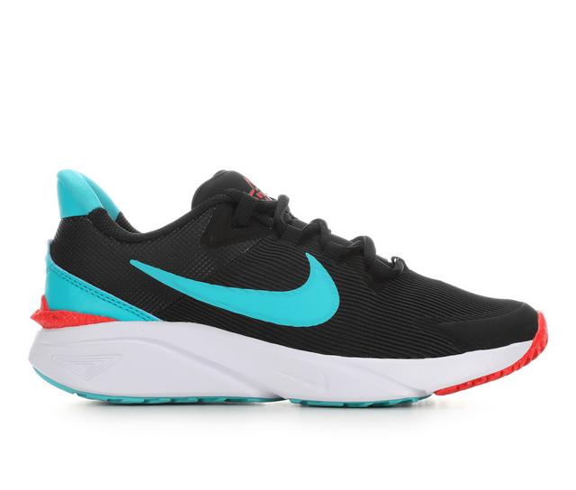 Girls' Nike Big Kid Star Runner 4 Running Shoes in Blk/Cactus/Red color
