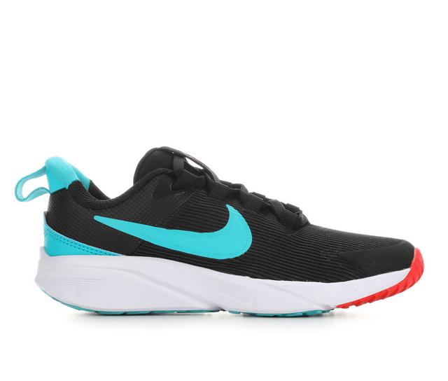 Girls' Nike Little Kid Star Runner 4 Running Shoes in Blk/Cactus/Red color