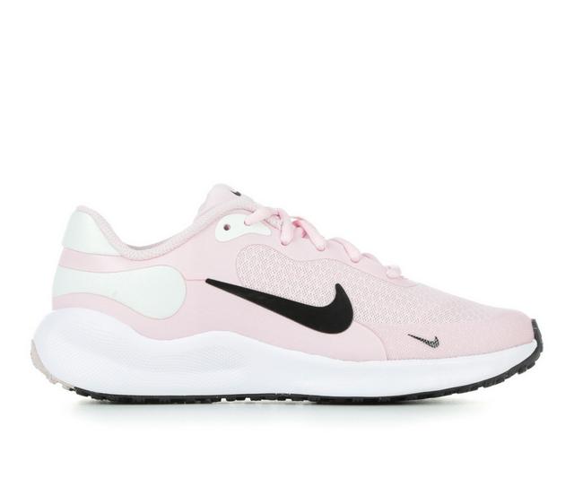 Girls' Nike Little Kid & Big Kid Revolution 7 Running Shoes in PnkFom/Bk/Wh/Wh color