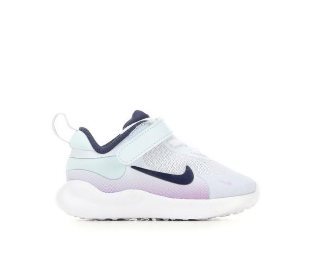 Girls' Nike Infant & Toddler Revolution 7 Running Shoes in Gry/Nvy/Lilac color