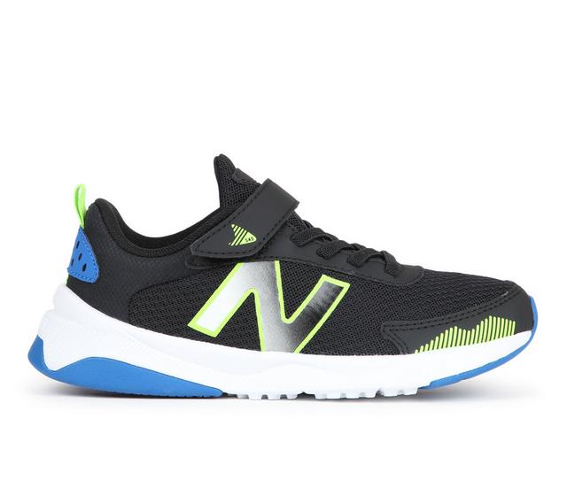 Boys' New Balance Little Kid 545 Bungee AC Running Shoes in Blk/Grn/Blu color