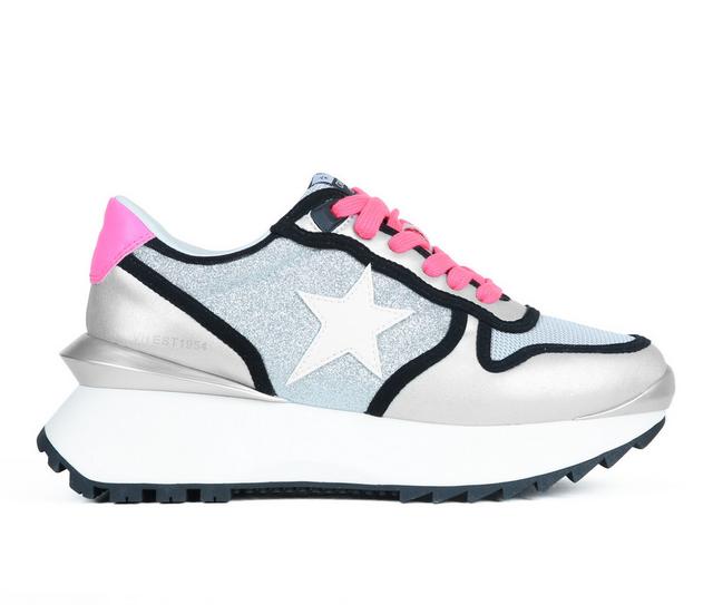 Women's VINTAGE HAVANA Baxter Sneakers in Silver/Blk/Pink color