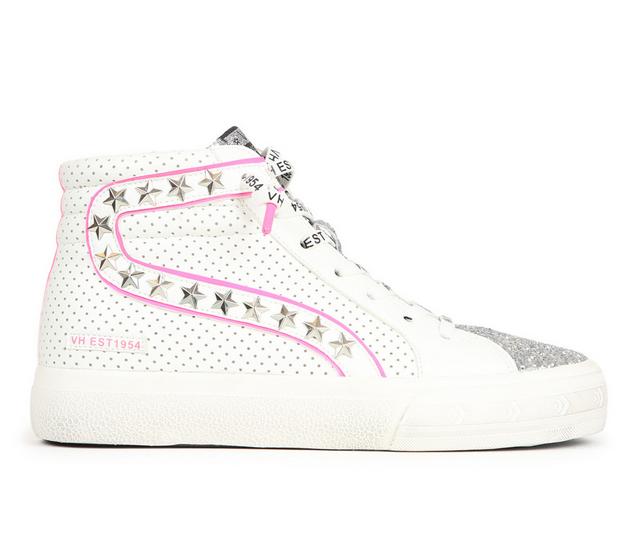 Women's VINTAGE HAVANA Sanibel High-Top Sneakers in Wht/Silver/Pink color