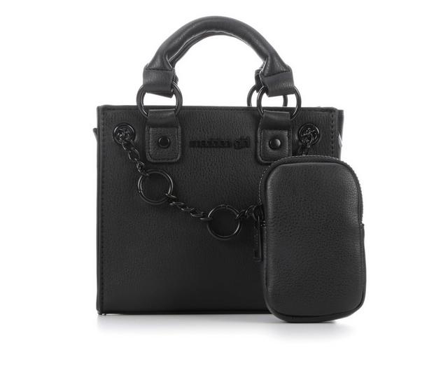 Madden Girl PU Mini Tote With Chain Handbag in Black color