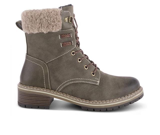 Women's Patrizia Jordyn Combat Boots in Olive Green color