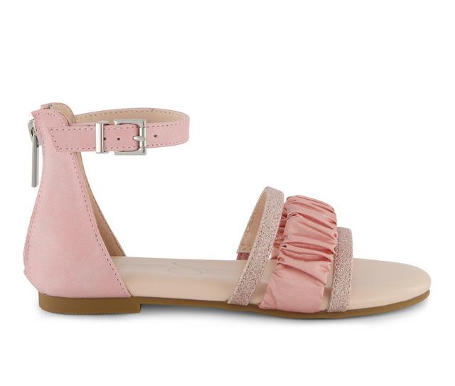 Girls' Jessica Simpson Dana Ruche 11-5 Sandals in Pink color