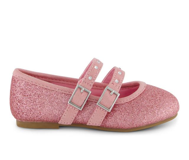 Girls' Jessica Simpson Toddler Amy Doublestrap Flats in Pink color
