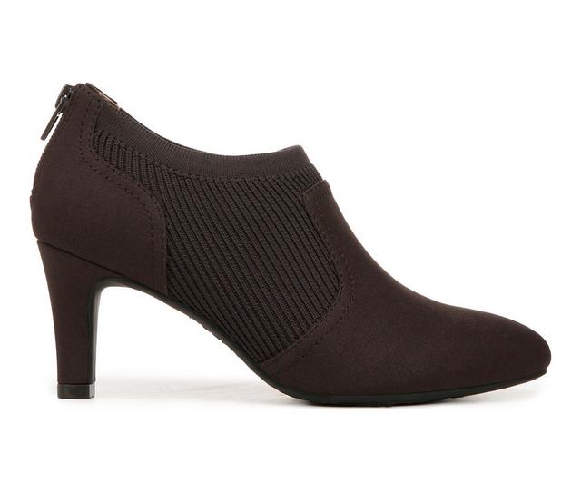 Women's LifeStride Gia Heeled Booties in dark chocolate color
