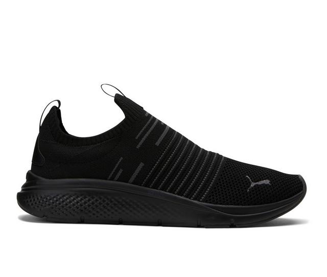 Men's Puma Softride Pro Echo Slip In Fashion Sneakers in Black/Gray color