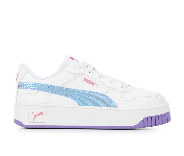 Girls' Puma Little Kid Carina Street Sneakers in Wht/Bouncy Sky color