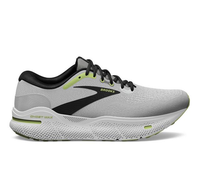 Men's Brooks Ghost Max Running Shoes in Grey/Black color