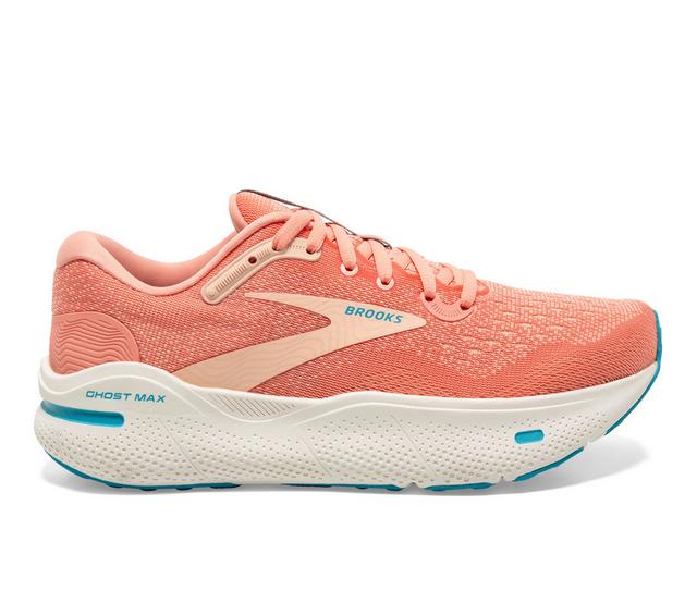 Women's Brooks Ghost Max Running Shoes in Papaya/Apri/Blu color