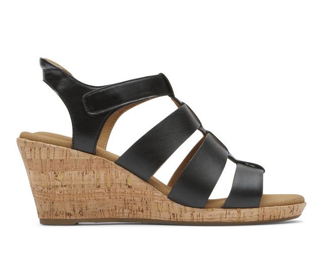 Women's Rockport Briah New Gladiator Wedges in Black color