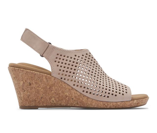 Women's Rockport Briah Perf Sling Wedges in Farro color