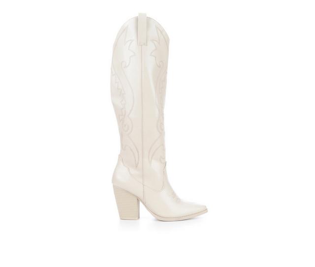 Women's Soda Amarillo Western Boots in Ivory color