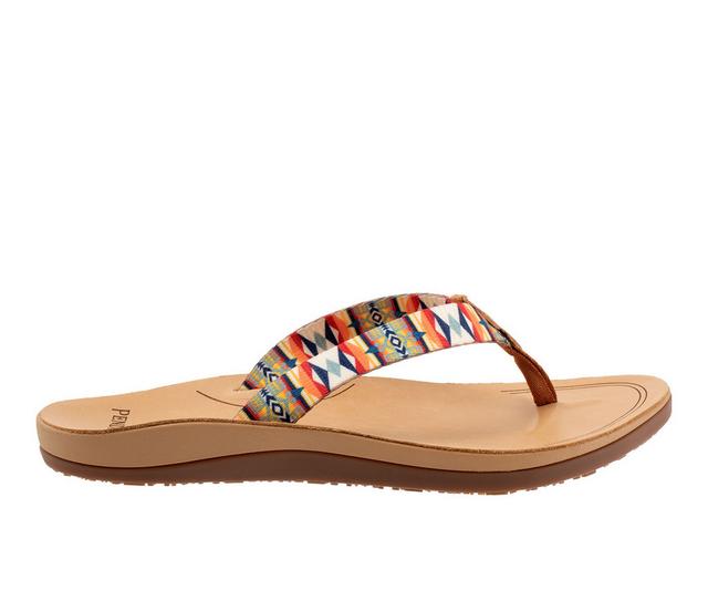 Women's Pendleton Fire Legend Thong Flip-Flops in Red color