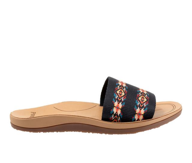 Women's Pendleton Carico Lake Slide Sandals in Black color