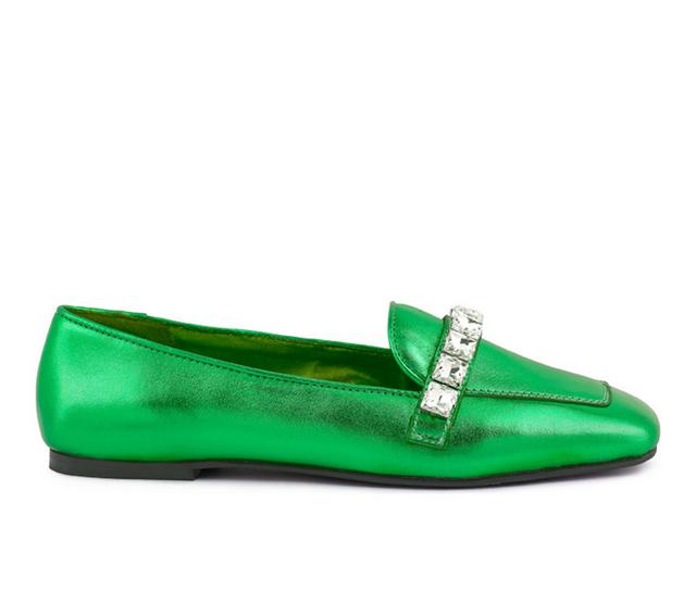 Women's Rag & Co Churros Loafers in Green color