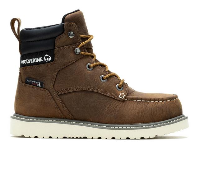 Women's Wolverine 231106 Trade Wedge Slip Women's Work Shoes in Sudan Brown color