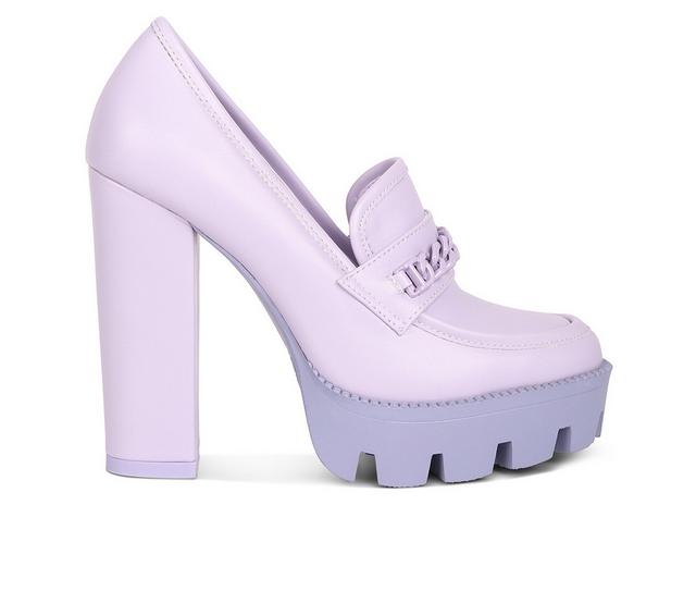 Women's Rag & Co Corinne Heeled Loafers in Lilac color